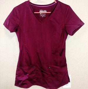 Purple Label by Healing Hands Scrub Top in Wine